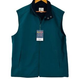 NWT St John's Bay Water Resistant Windproof Stretch Medeival Green vest L New